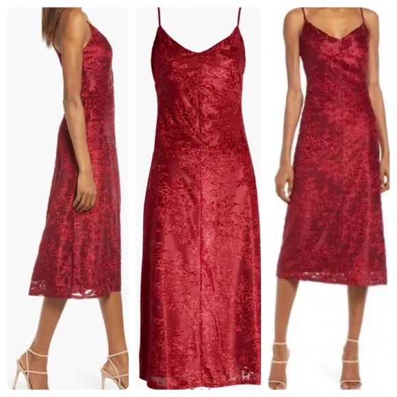 Nordstrom Floral Jacquard Midi Sleeveless Dress - Picture 1 of 7